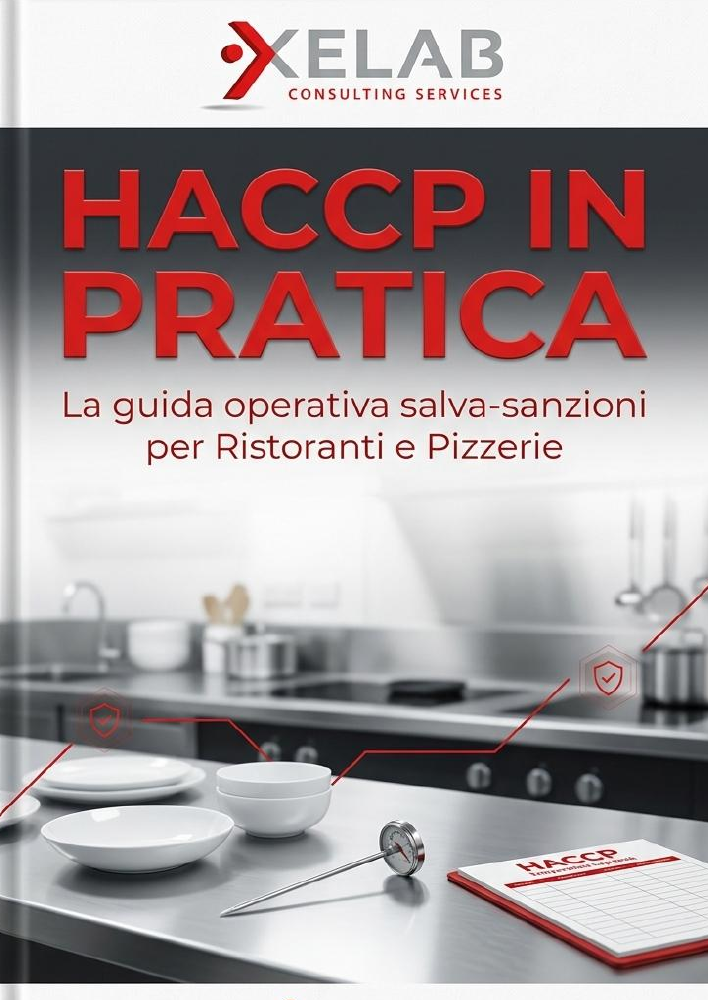 Copertina dell’ebook HACCP in Pratica, la guida operativa per ristoranti e pizzerie di XELAB